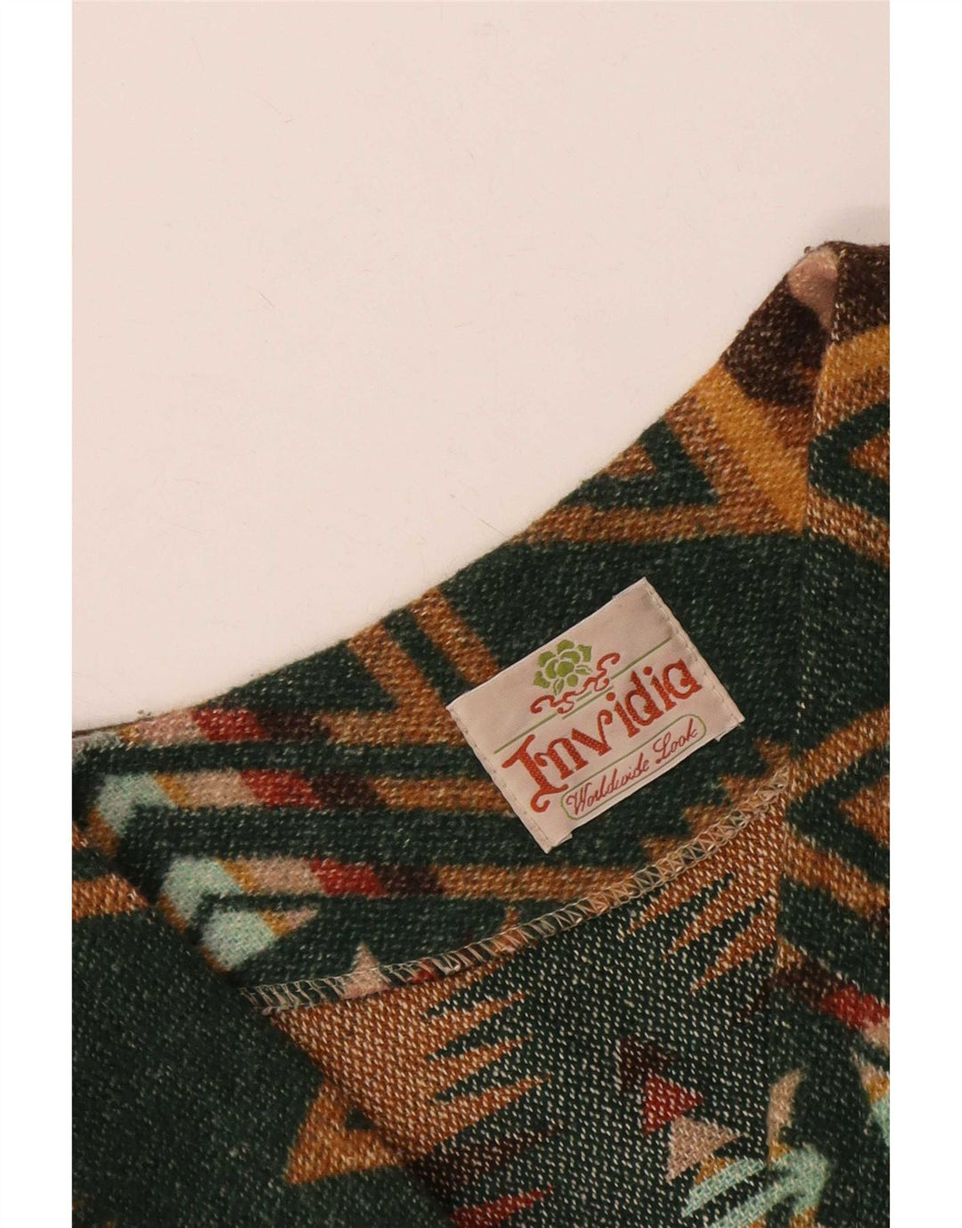 Vintage herrevest XL Grøn Geometrisk Aztec
