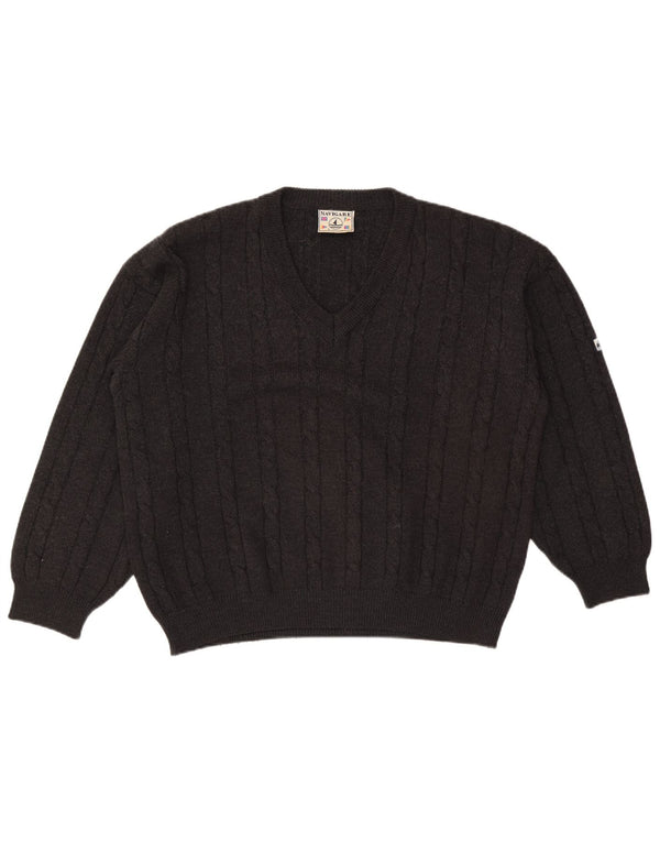 Navigare Herre V-hals sweater Stor grå uld