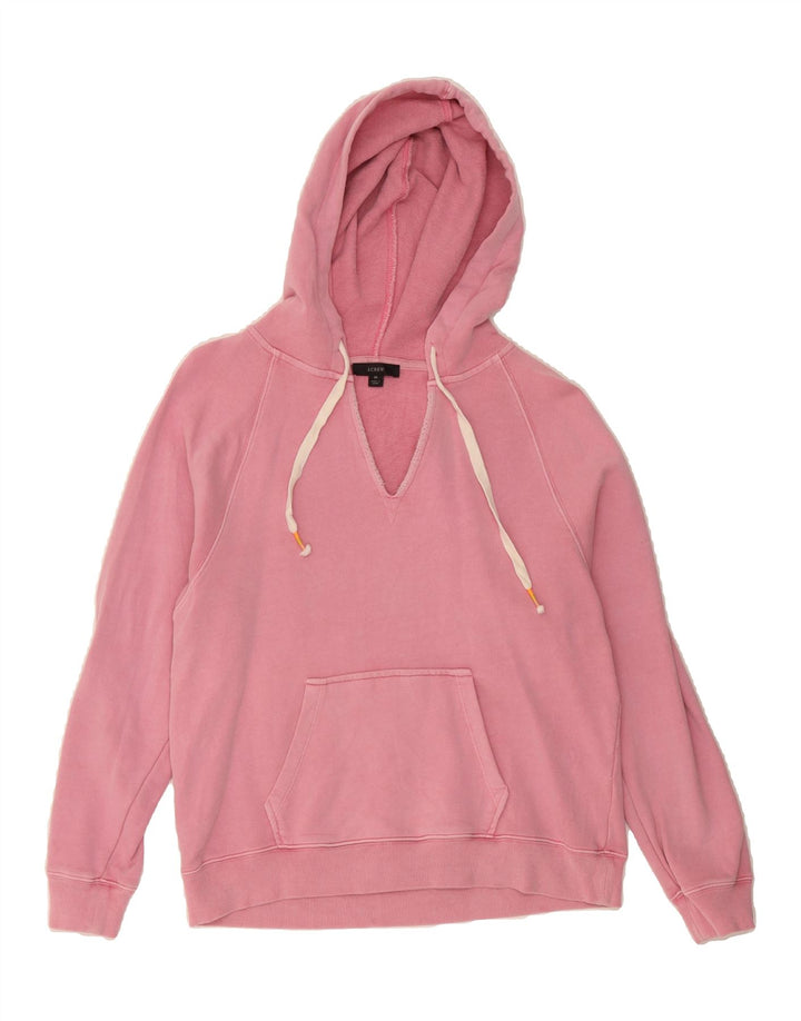 J. CREW Womens Hoodie Jumper UK 14 Medium Pink Cotton Vintage J. Crew and Second-Hand J. Crew from Messina Hembry 