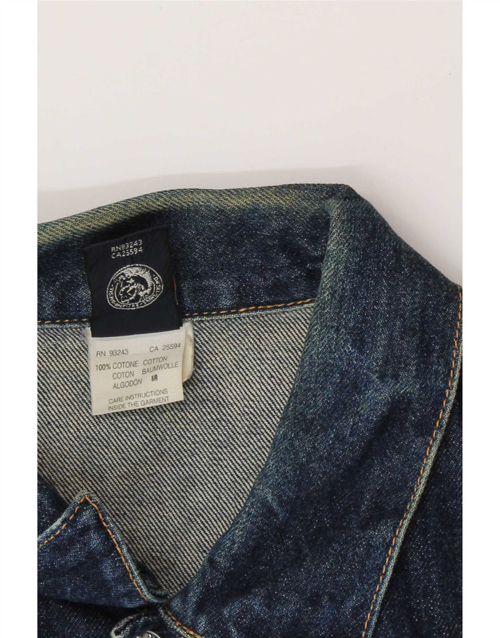 Diesel Dame denimjakke UK 14 Stor Blå Bomuld
