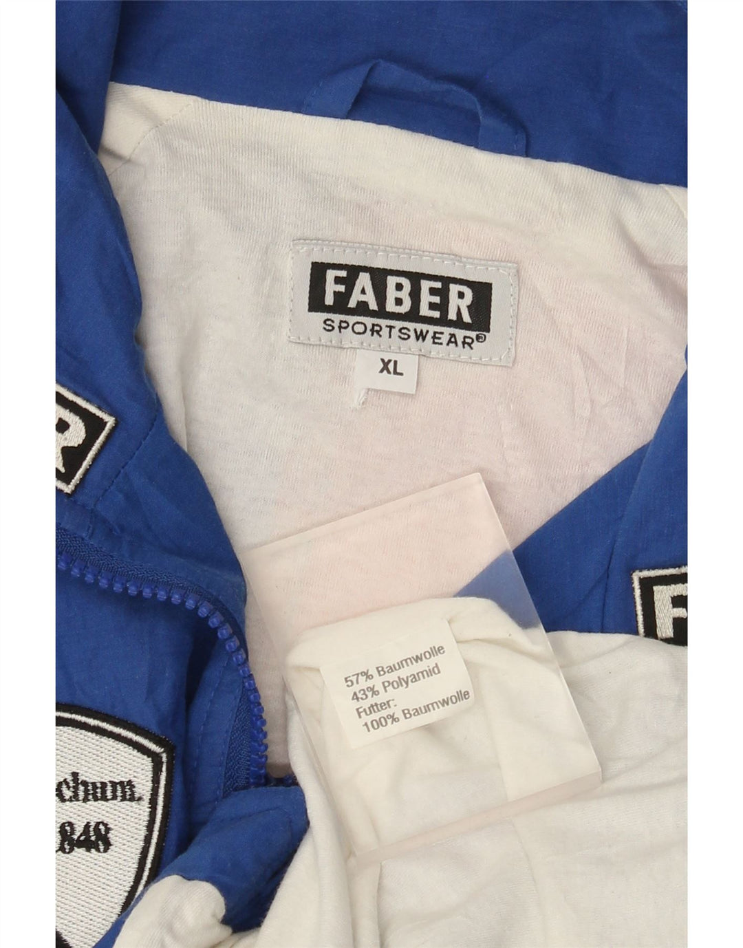 Faber Træningsdragt til mænd Topjakke XL Blå Colourblock Bomuld