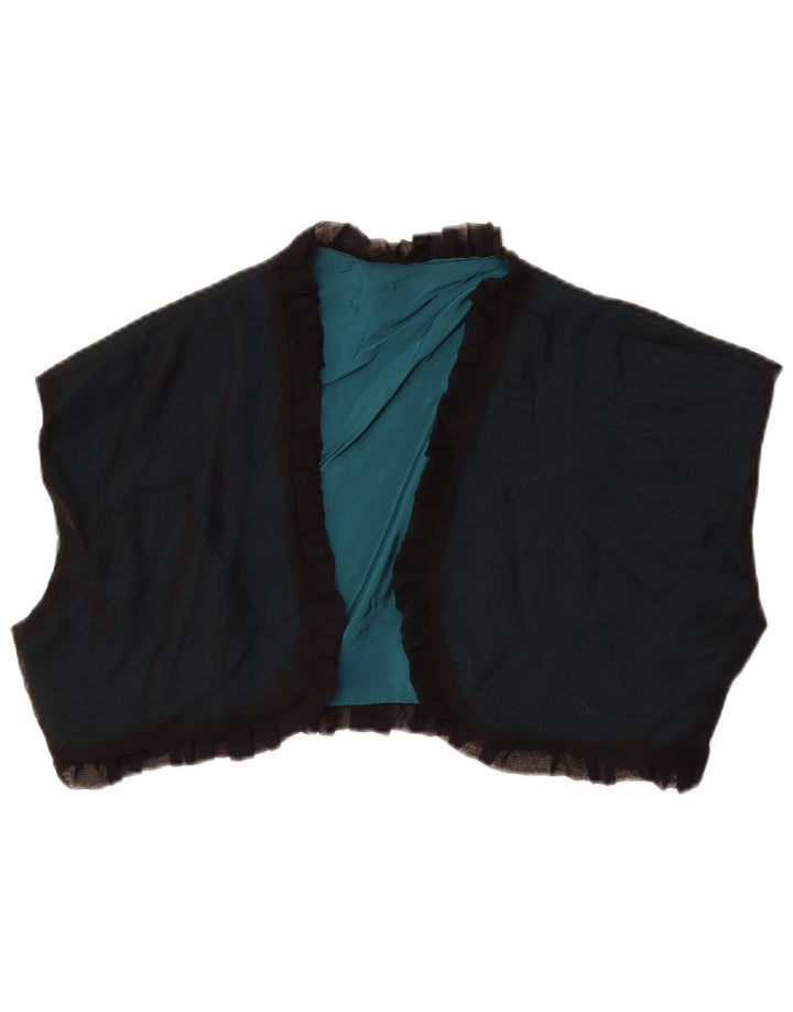 Vintage dame ærmeløs Bolero Top UK 14 Medium Sort