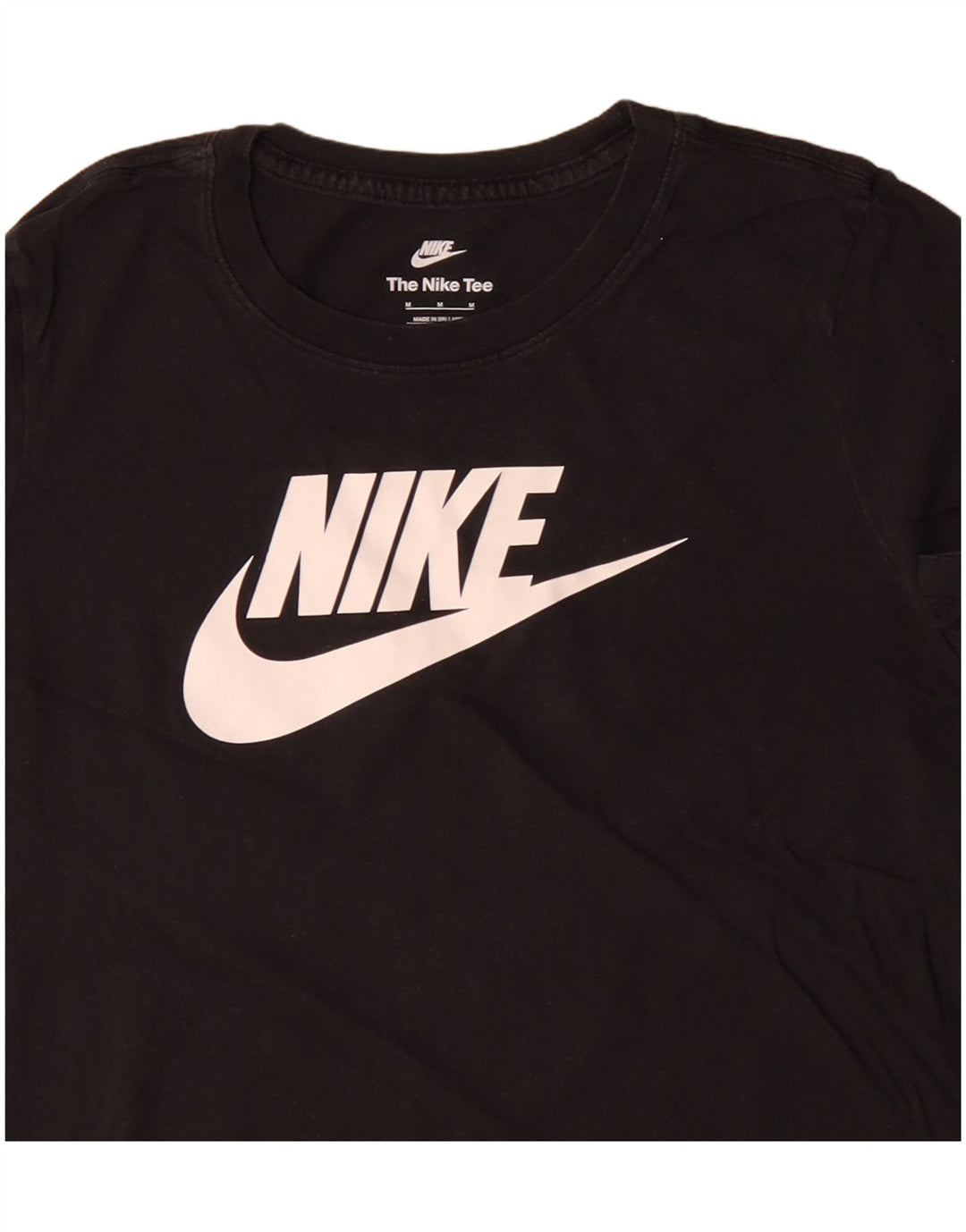 NIKE Grafisk T-shirt top til kvinder UK 12 Medium Sort bomuld