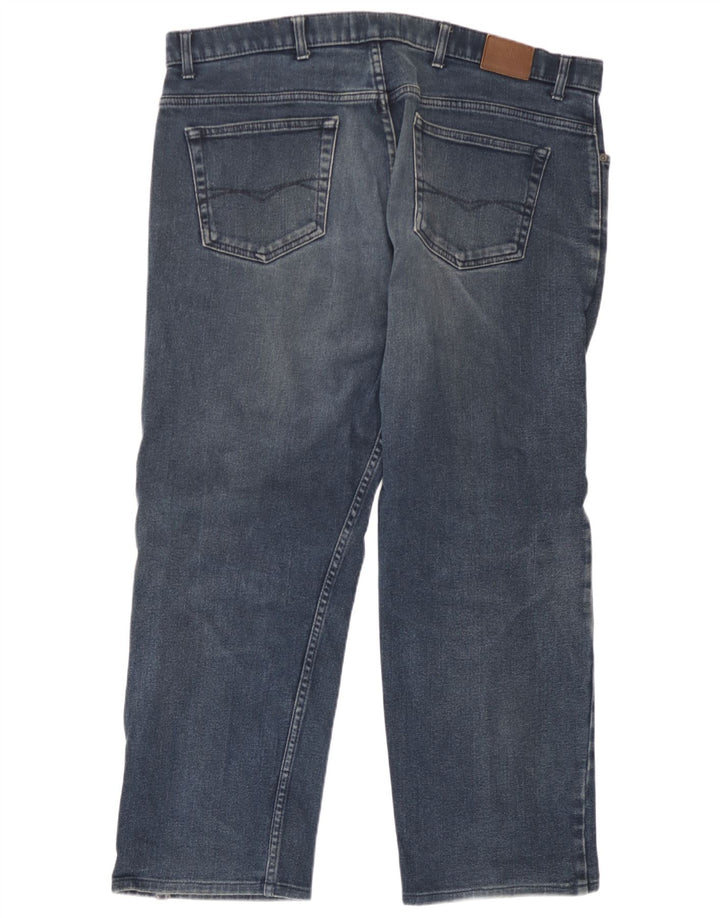 Marks & Spencer Herre Regular Straight Jeans W40 L26 Blå Bomuld