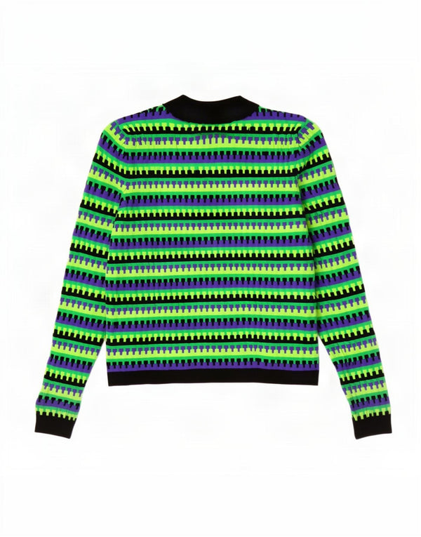 Zara Womens Boat Neck Jumper Sweater UK 14 Large Multicoloured Geometric