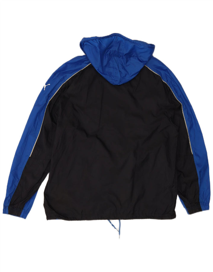 PUMA Regnjakke med hætte til mænd UK 38 Medium Blue Colourblock
