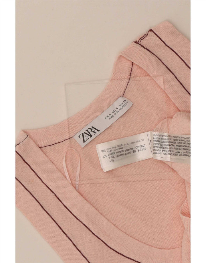 Zara Damevest Top UK 8 Small Pink Viscose