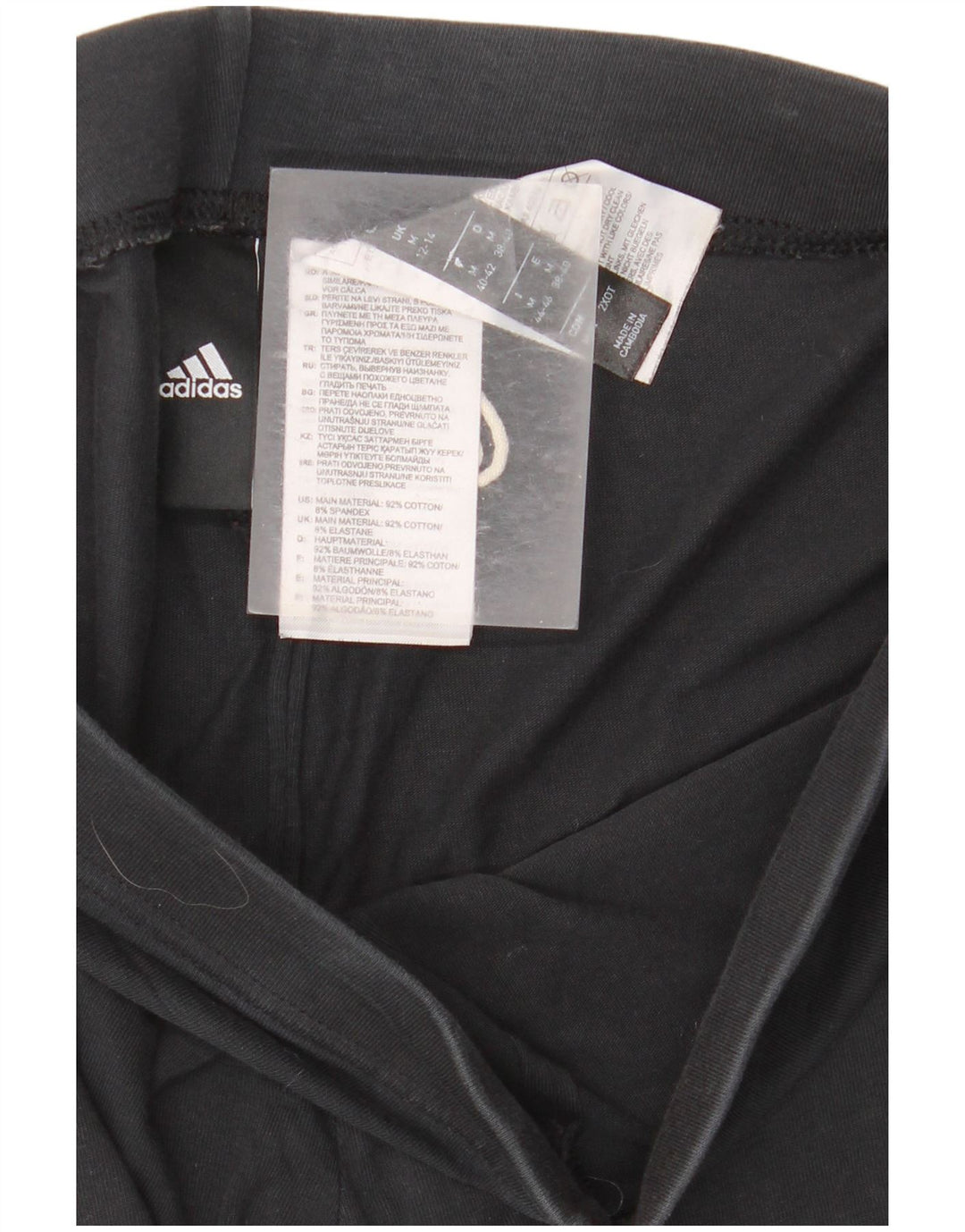 Adidas Dame Grafiske Leggings UK 12 Medium Sort Bomuld