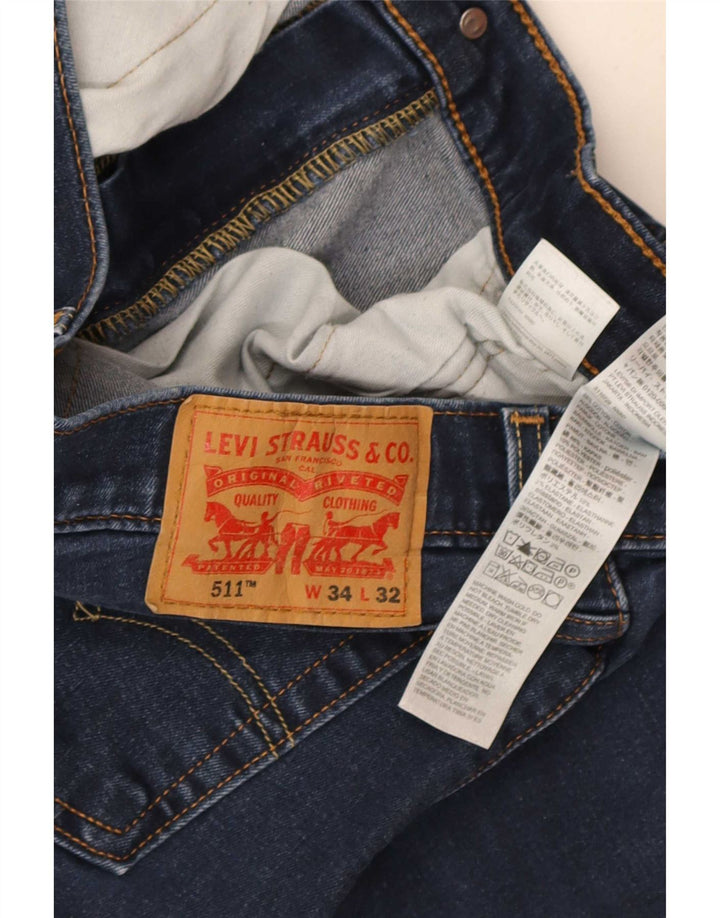 Levi's Herre 511 Slim Jeans W34 L32 Blå Bomuld
