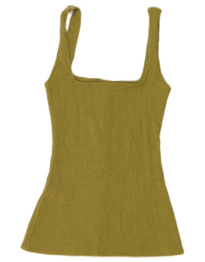 Zara Damevest Top UK 12 Medium Green Polyester