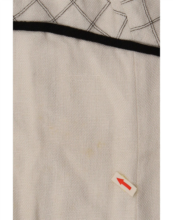 VINTAGE Dame Ærmeløs A-Line Kjole UK 8 Small White Check