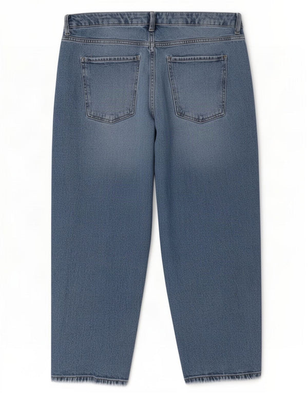 Marks & Spencer Dame Gulerod Capri Jeans UK 18 XL W38 L24 Blå Bomuld