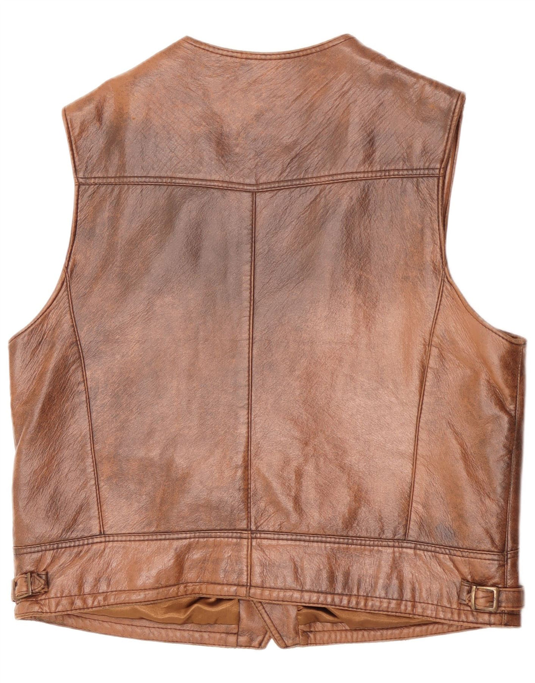 Vintage herre lædervest XL brun