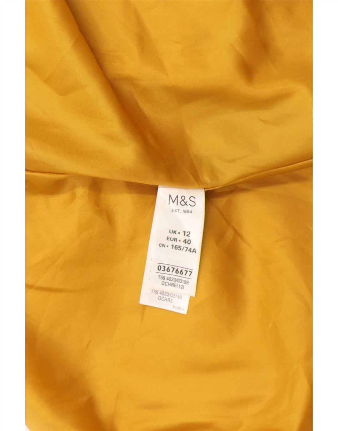 Marks & Spencer Midi-nederdel til kvinder UK 12 Medium W30 Gul polyester