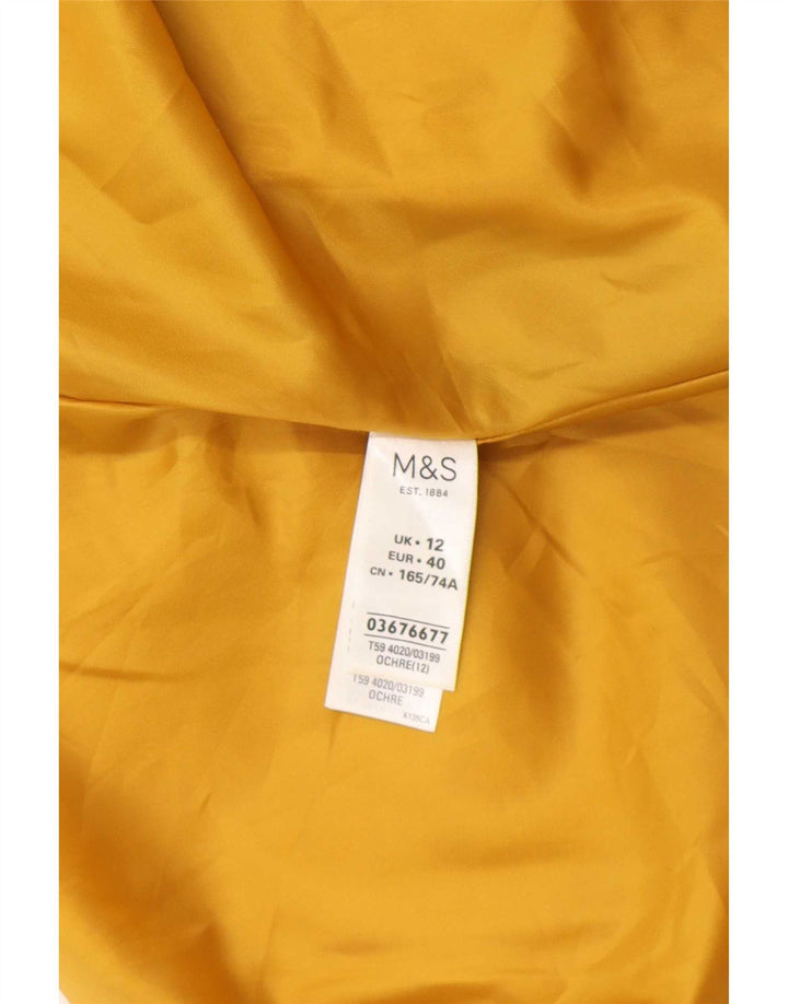 Marks & Spencer Midi-nederdel til kvinder UK 12 Medium W30 Gul polyester