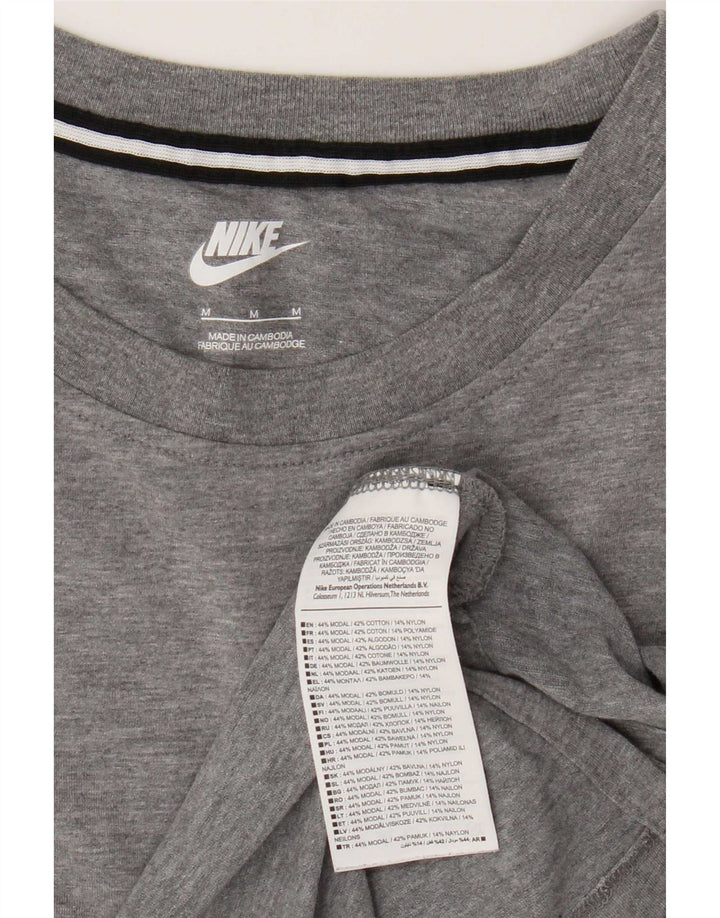 Nike Dame T-Shirt Top UK 14 Medium Grey Flecked Modal