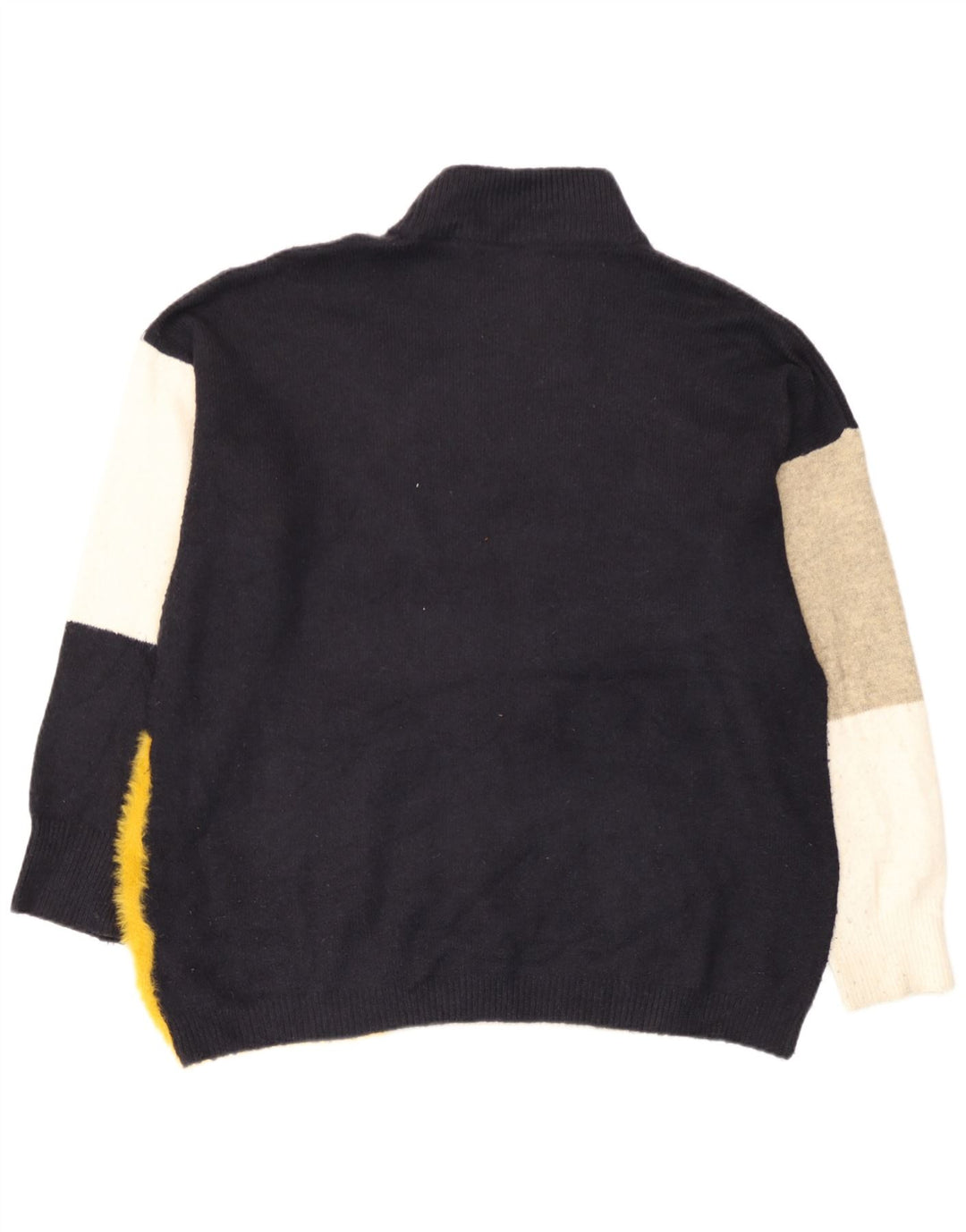 Marks & Spencer Herre Turtle Neck Jumper Sweater Large Navy Blue Colourblock