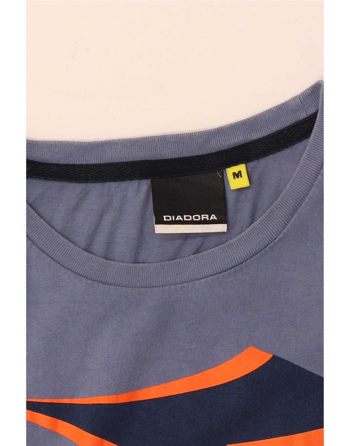 Diadora Herre Grafisk T-Shirt Top Medium Blue
