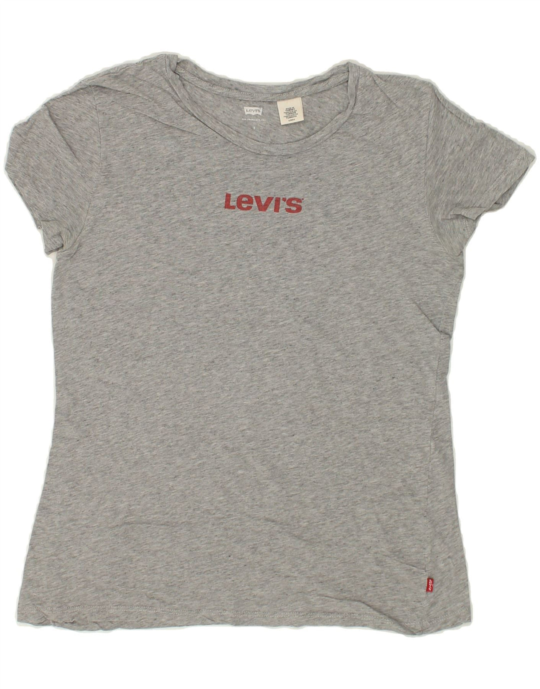 LEVI'S Womens Graphic T-Shirt Top UK 10 Small Grey Vintage Levi's and Second-Hand Levi's from Messina Hembry 