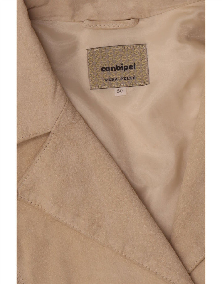 Conbipel Dame Ruskindsjakke IT 50 XL Off White Læder
