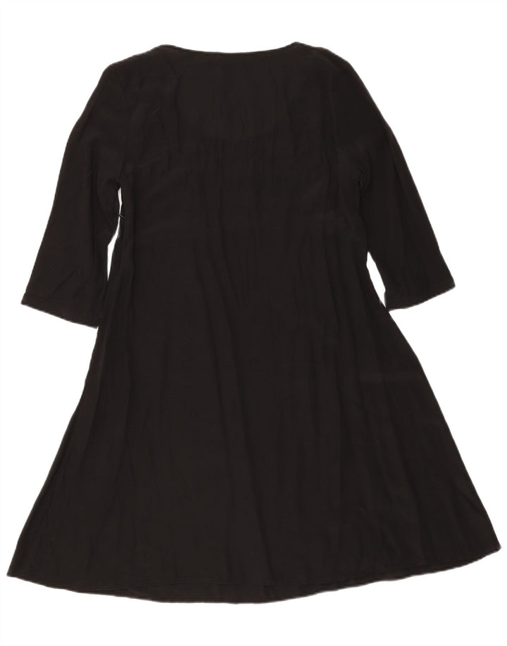 Kookai Dame Langærmet A-Line Kjole UK 12 Medium Sort