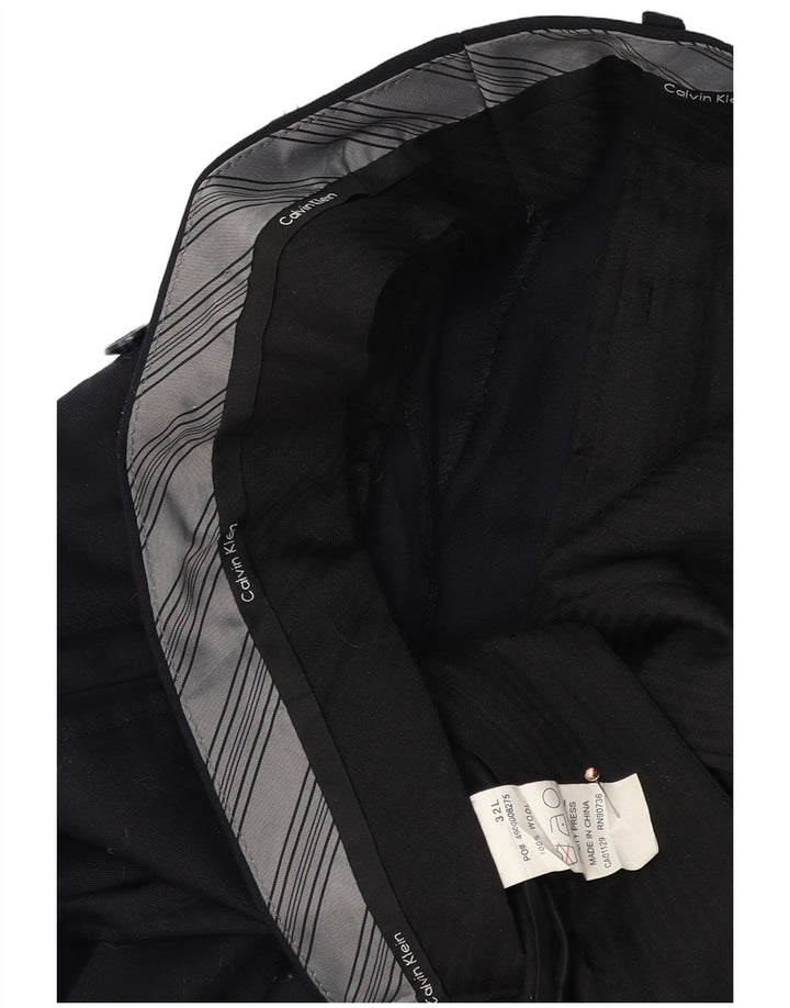 CALVIN KLEIN Herre Pegged Suit Bukser W32 L33 Marineblå Uld