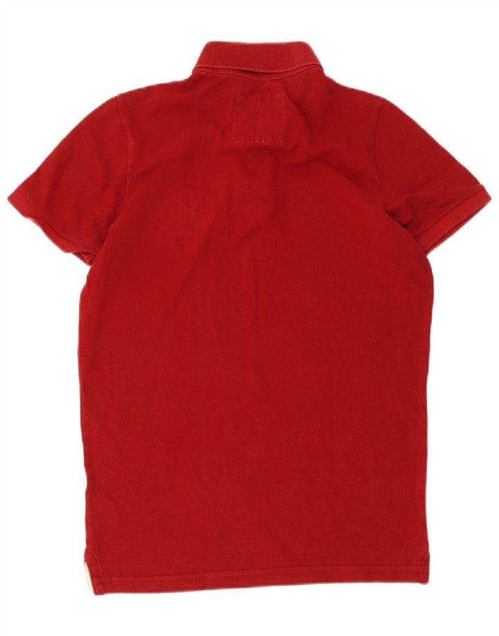 Hollister Herre grafisk poloshirt Medium rød bomuld