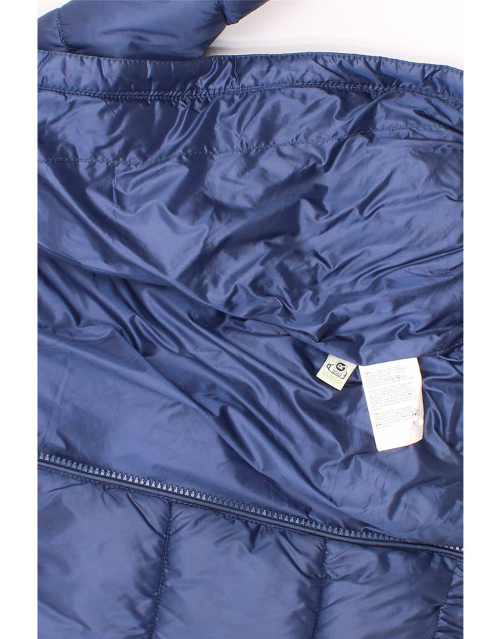 Vintage polstret jakke med hætte til drenge 5-6 år marineblå polyester