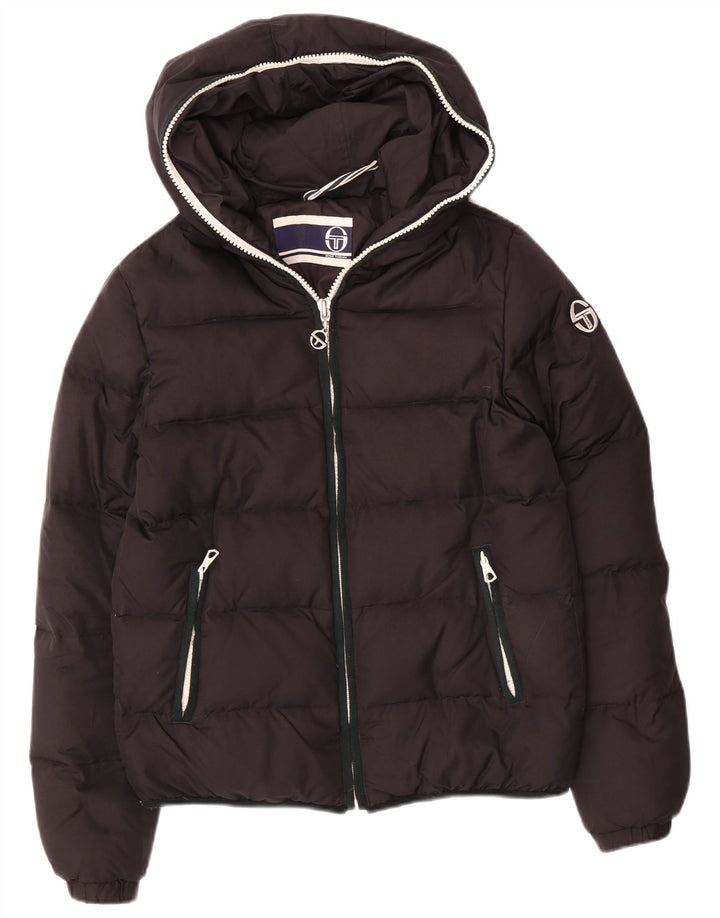 Sergio Tacchini Dame Hætte Polstret Jakke IT 44 Medium Sort Polyester