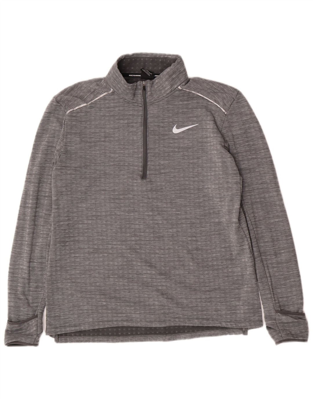 Nike Herre Running Zip Neck Pullover Træningsdragt Top Stor Grå Polyester