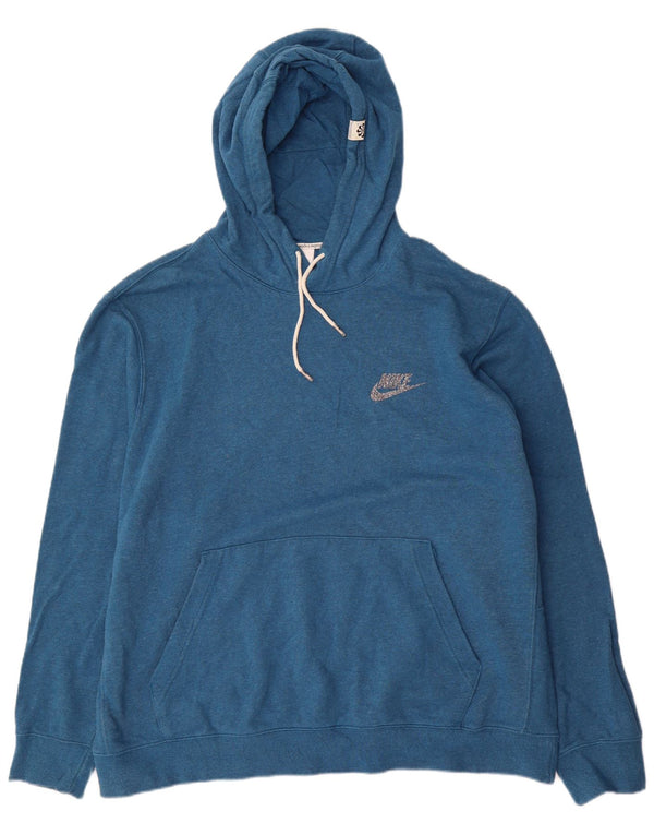Nike Mens Hoodie Jumper 2XL Blue Cotton