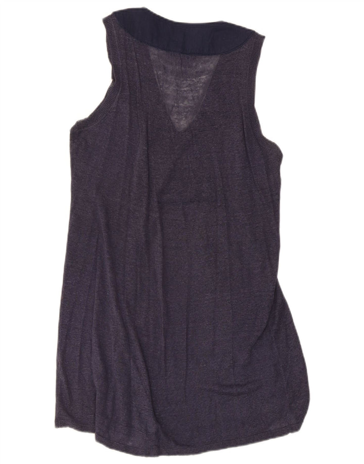 Max Mara Dame Weekend Vest Top UK 8 Small Navy Blue