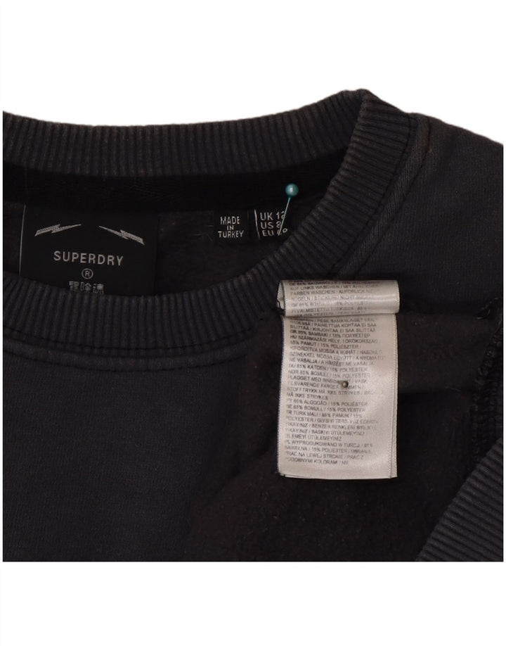 Superdry Womens Graphic Loose Fit Sweatshirt Jumper UK 12 mellemgrå