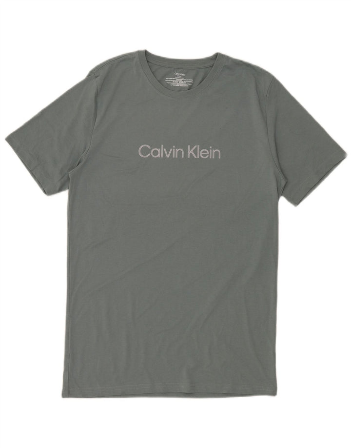 Calvin Klein Herre grafisk T-shirt Top Lille grå bomuld