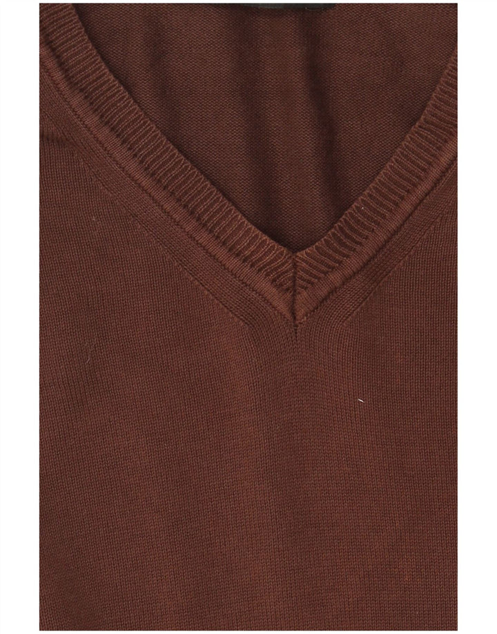 Zara Herre V-hals sweater XL brun bomuld