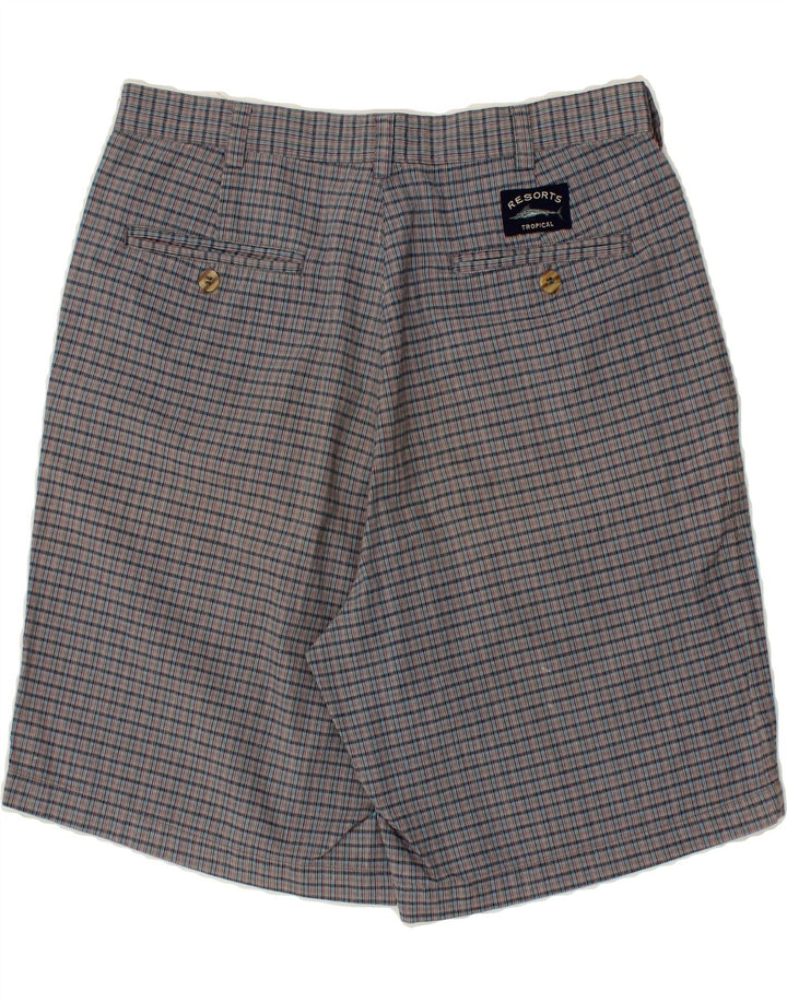 VINTAGE Chino Shorts til mænd W32 mellemgrå ternet bomuld