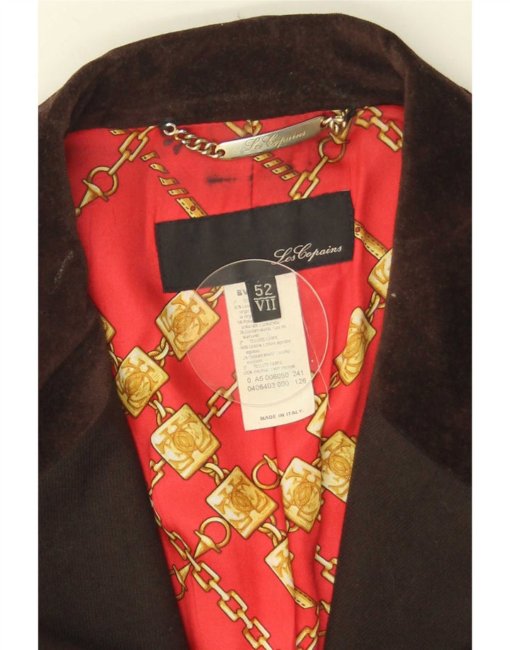 Les Copains Dame 3-knaps blazerjakke IT 52 2XL Brun Virgin Wool
