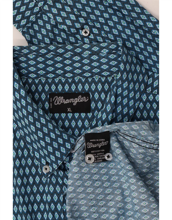 Wrangler Herreskjorte XL Blå Argyle/Diamant Bomuld