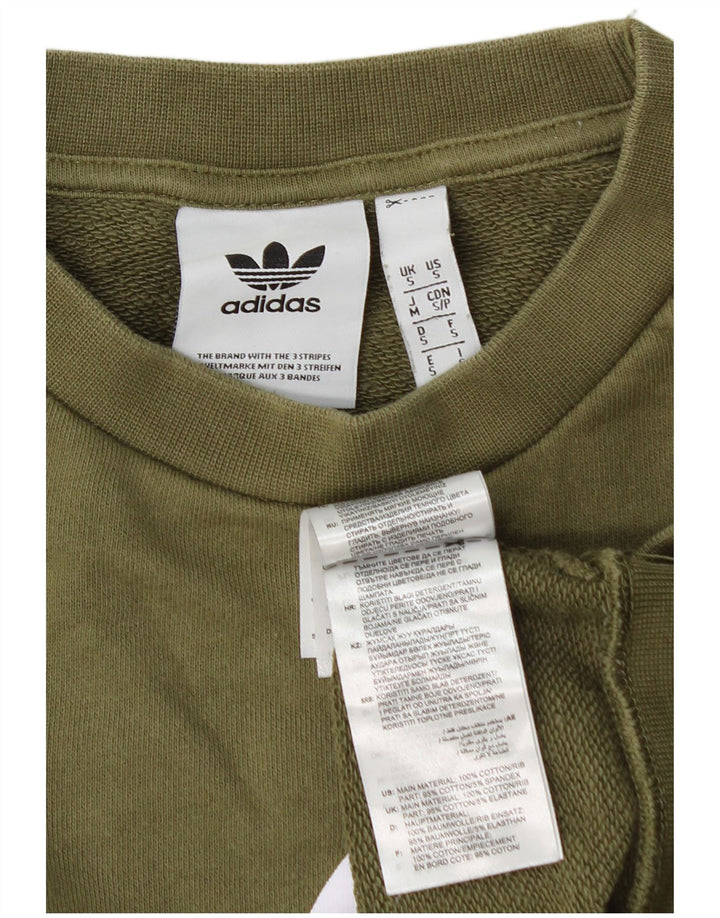 Adidas grafisk sweatshirt til mænd, lille Khaki Bomuld