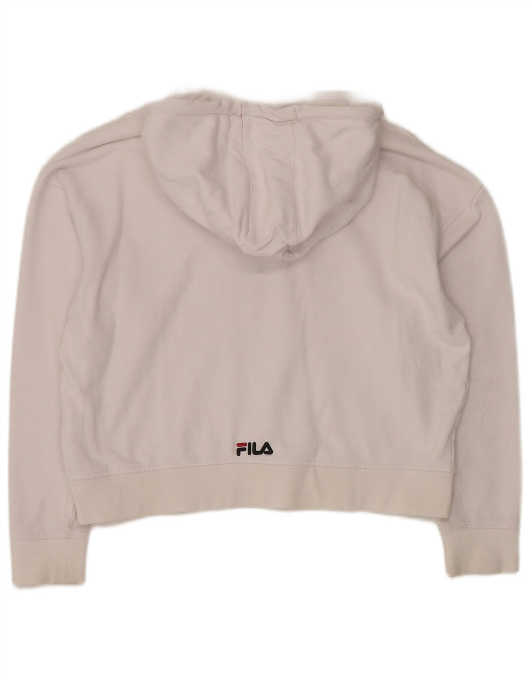 FILA Oversized grafisk hættetrøje til kvinder UK 6 XS hvid bomuld