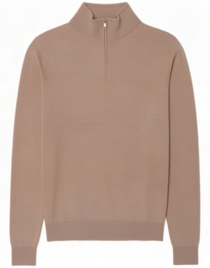 Reiss sweater med lynlås til mænd Medium Beige Uld