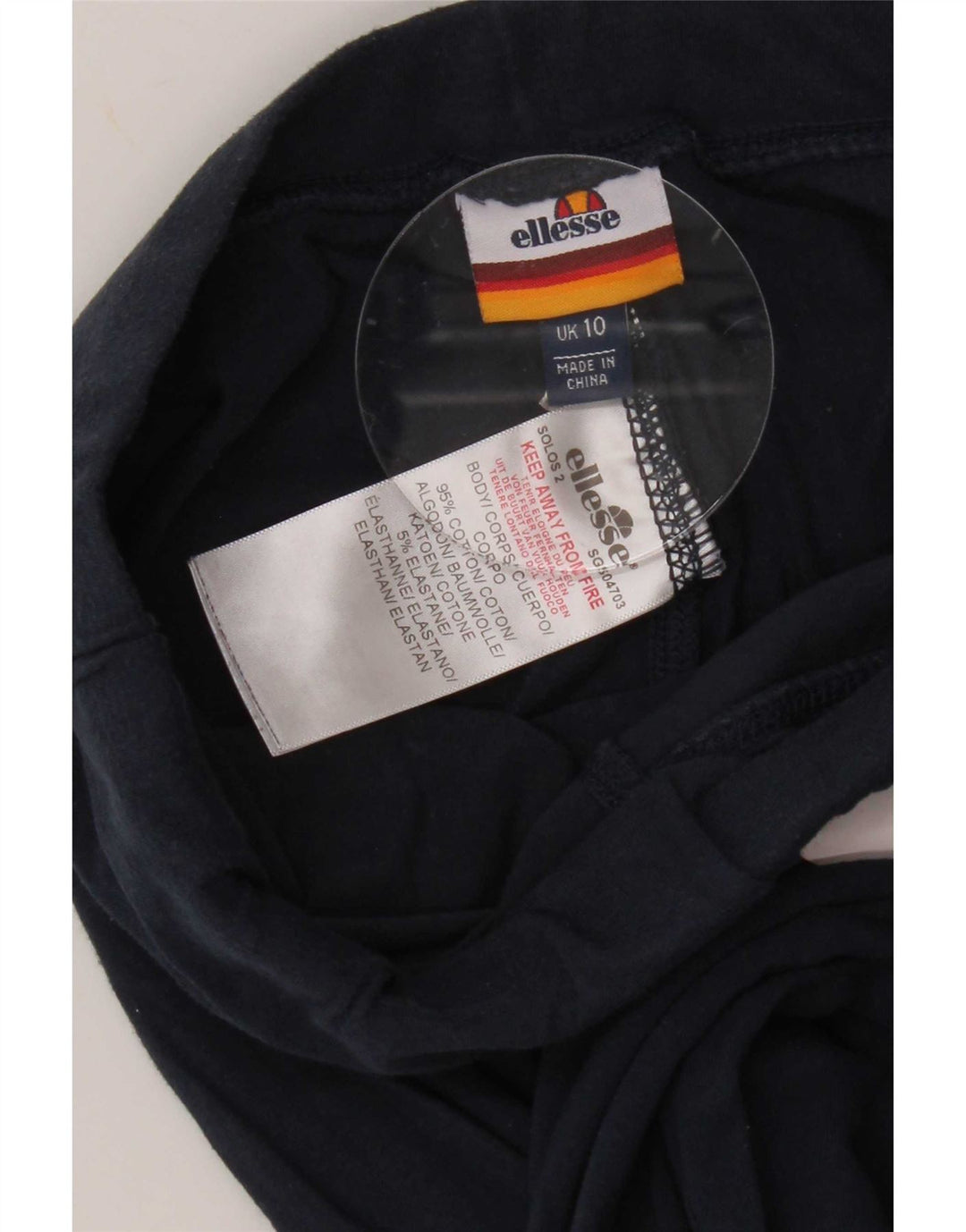 Ellesse Womens Grafiske Leggings UK 10 Small Navy Blue Bomuld