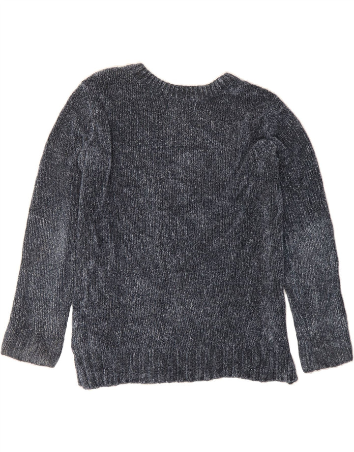 ORVIS Womens Velour Oversized V-Neck Jumper Sweater UK 14 Medium Navy Blue Vintage Orvis and Second-Hand Orvis from Messina Hembry 