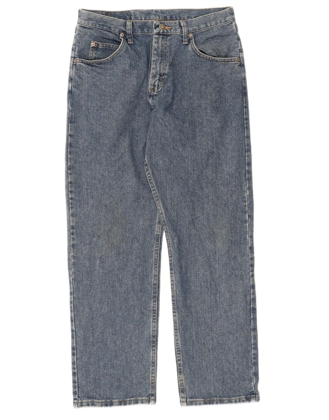 WRANGLER Mens Straight Jeans W32 L30 Blue Cotton