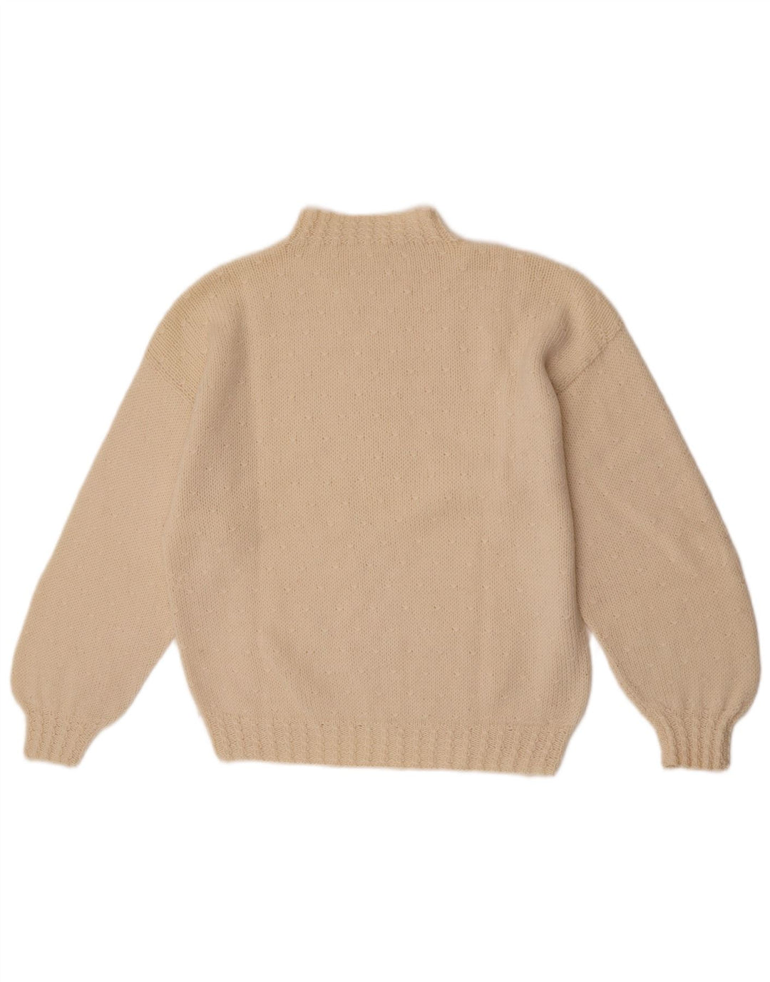 Vintage Dame Turtle Neck Jumper Sweater UK 14 Medium Off White