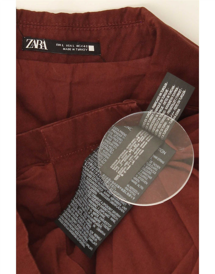 Zara Herre Bomber Jacket UK 40 Large Bourgogne Bomuld