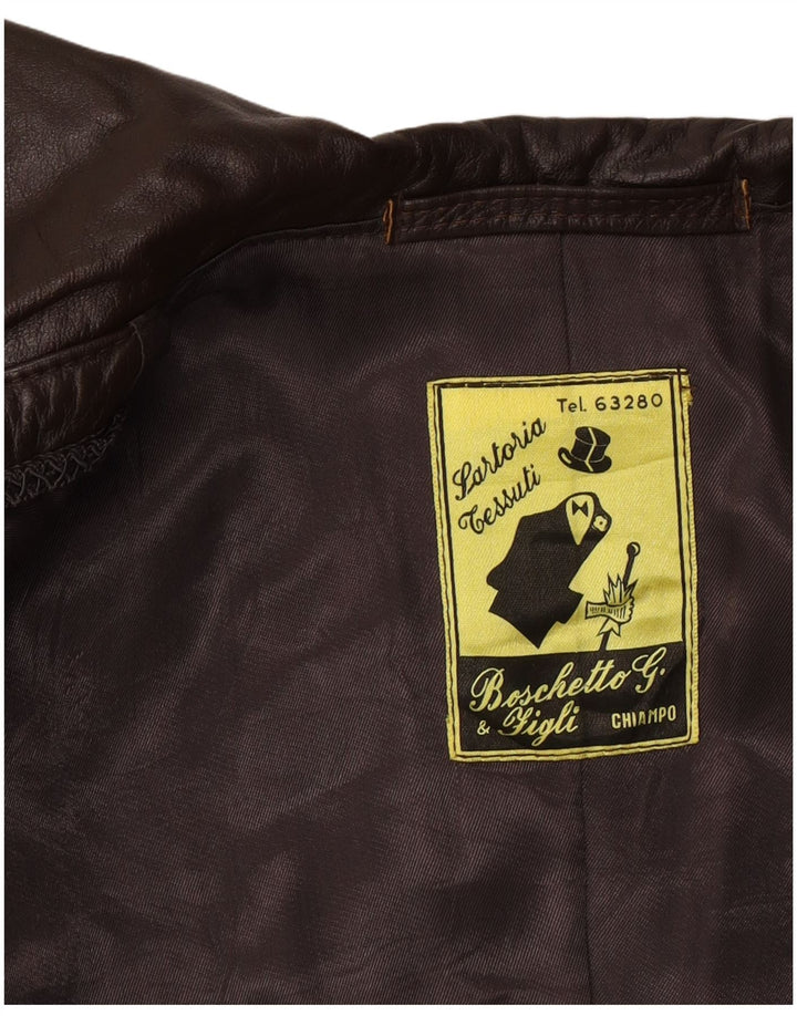 Vintage læderfrakke til kvinder UK 14 Medium Brun