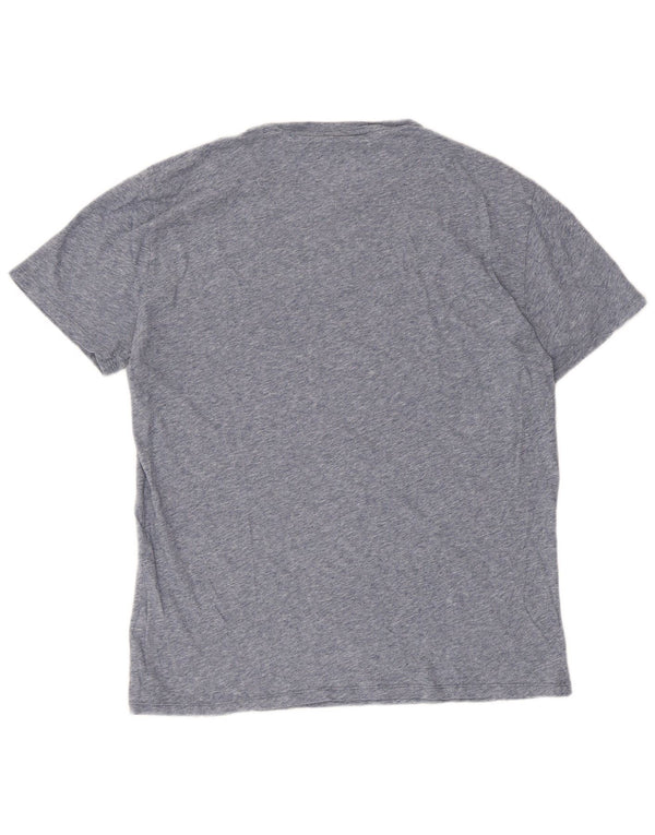 Lacoste Herre Regular Fit T-Shirt Top Størrelse 4 Medium Blue Flecked Bomuld