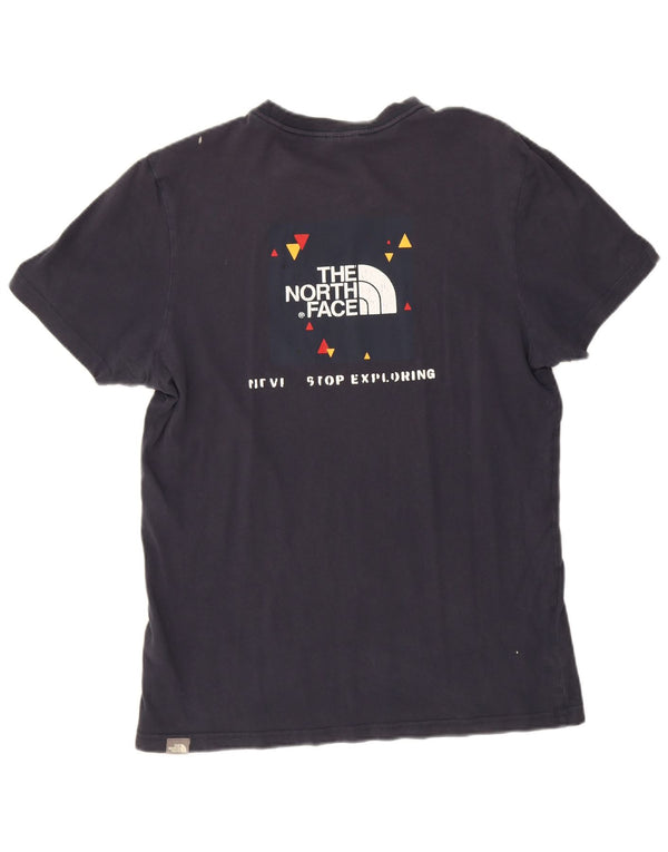 The North Face Herre grafisk T-shirt Top Medium Marineblå Bomuld