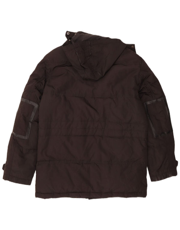 Navigare Herre Hooded Parka Jacket UK 40 Large Black Polyester